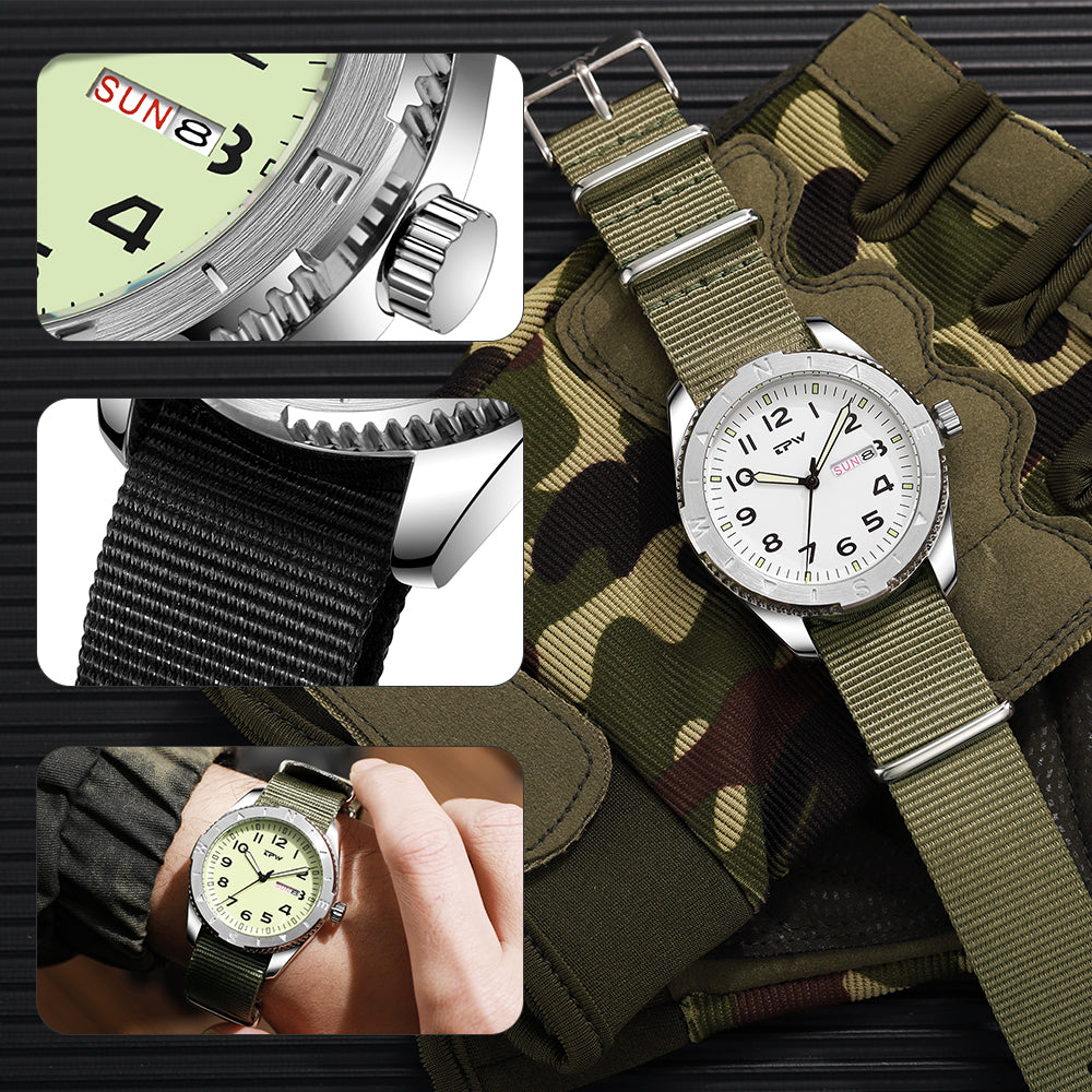 TPW K7104 New Field Watch For Men And Women Luminous Dial 3ATM Waterproof