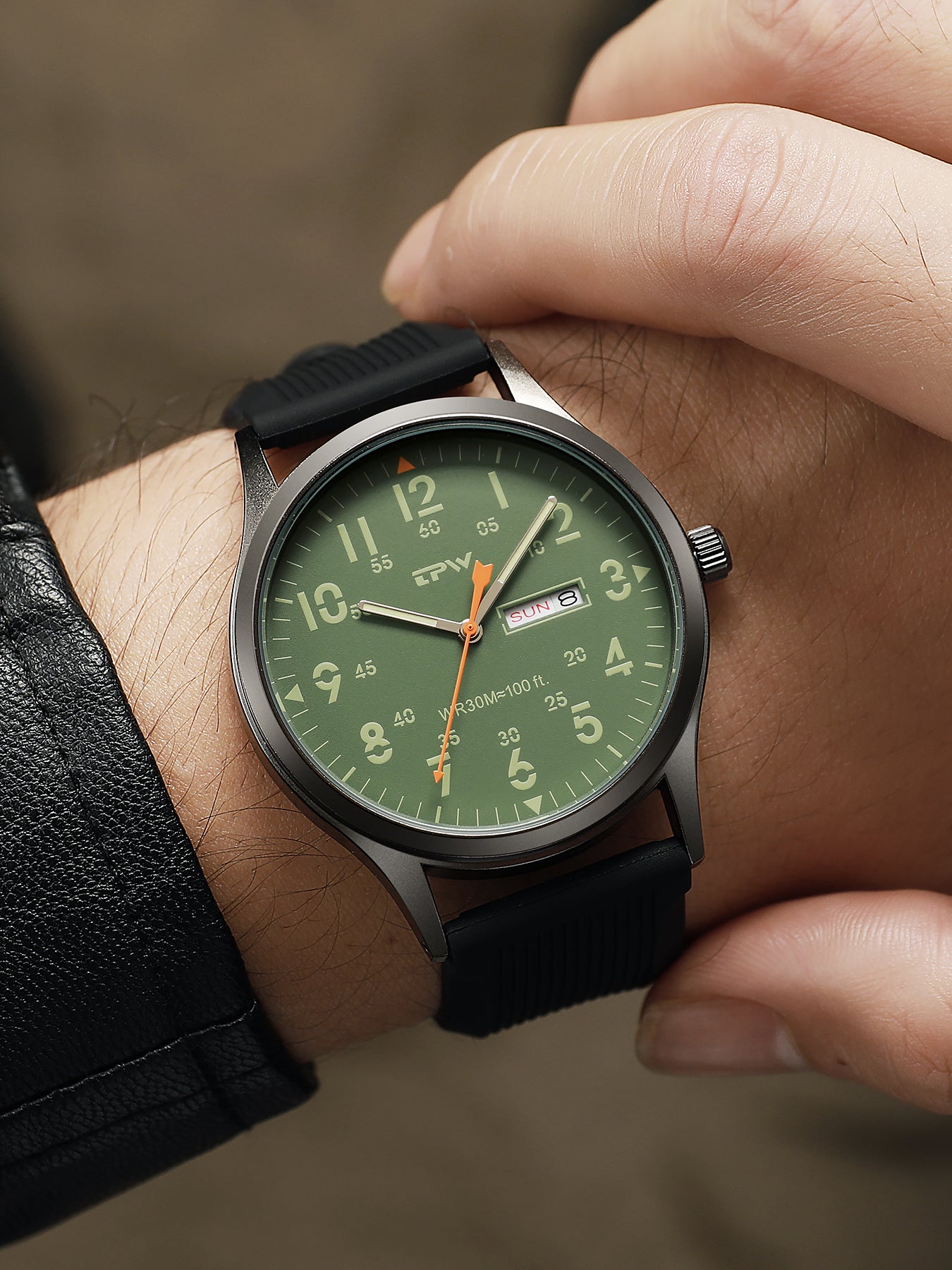 TPW K7102 Field Watch Easy Reading Fabric Strap 24 Hours Display Quartz Movement