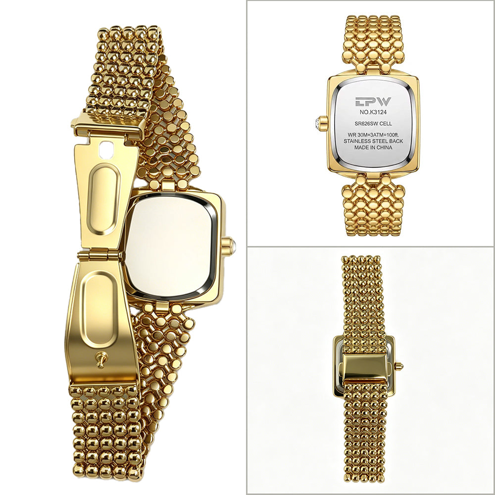 TPW K3124 Wholesale Luxury Rectangle Crytal Quartz Wrist Watches for Ladies