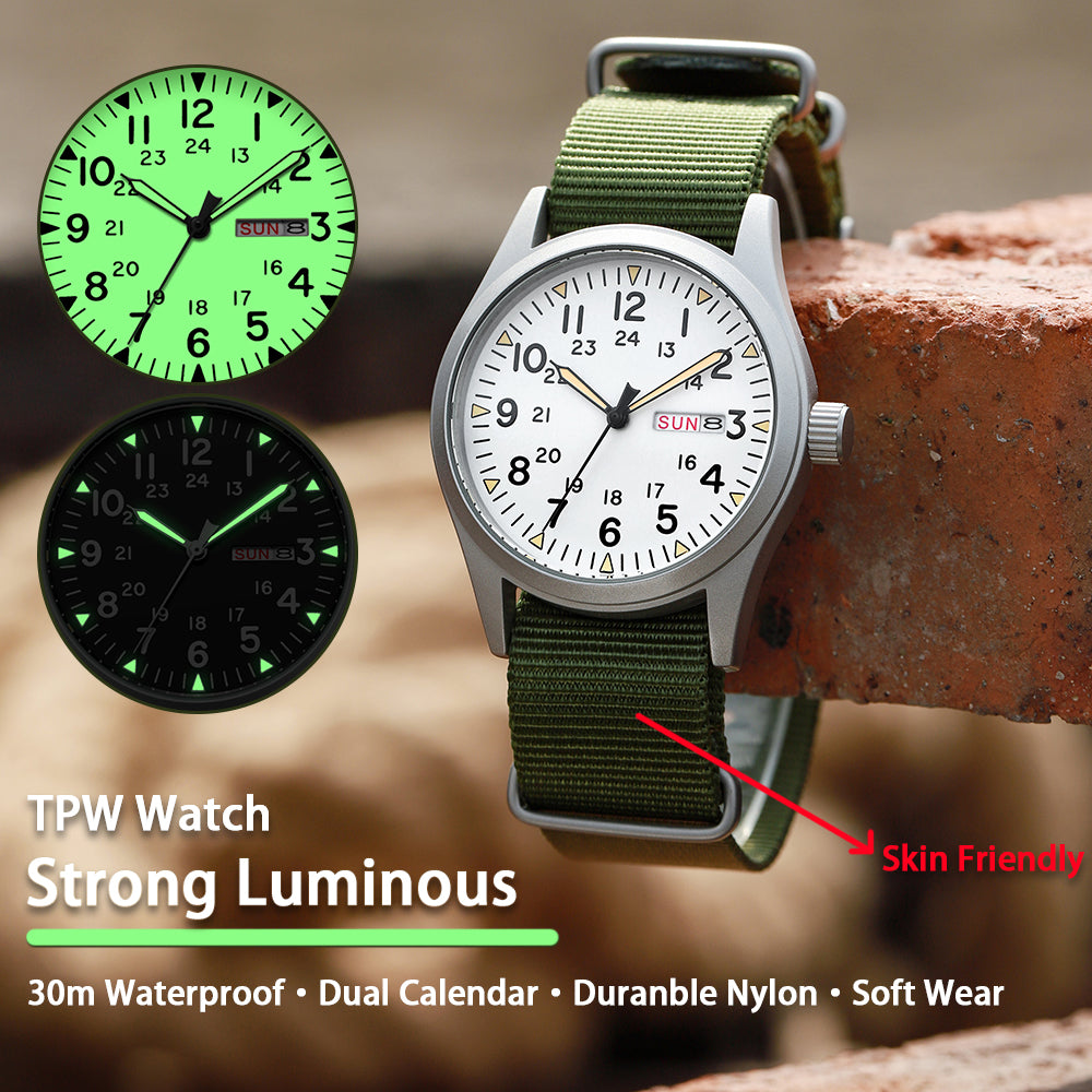 TPW K7105 Fashion 38mm Vintage Field Quartz Sports Watches Men Strong Lumonous Wholesale