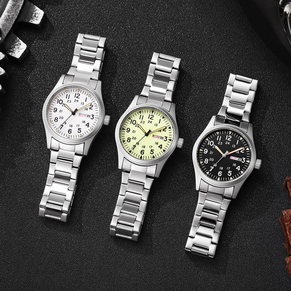 TPW K7105 Business Men 38mm Luninous Dual Calendar Quartz Watch High Quality