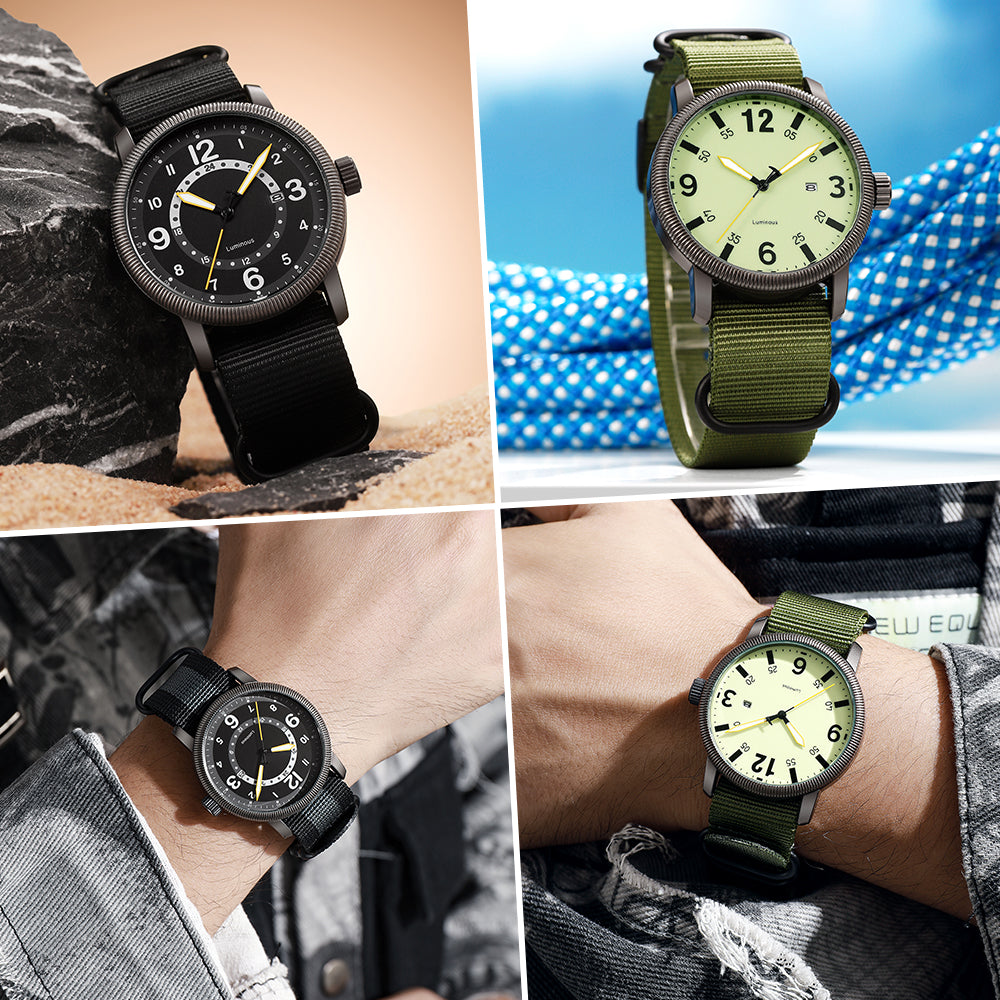 TPW K7106 Casual Sports Nylon Watch For Men Luminous Dial 3ATM Waterproof