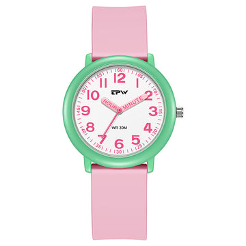 TPW K7021 38mm Fashion Pink Kids Design Soft Silicone Wrist Watch Children