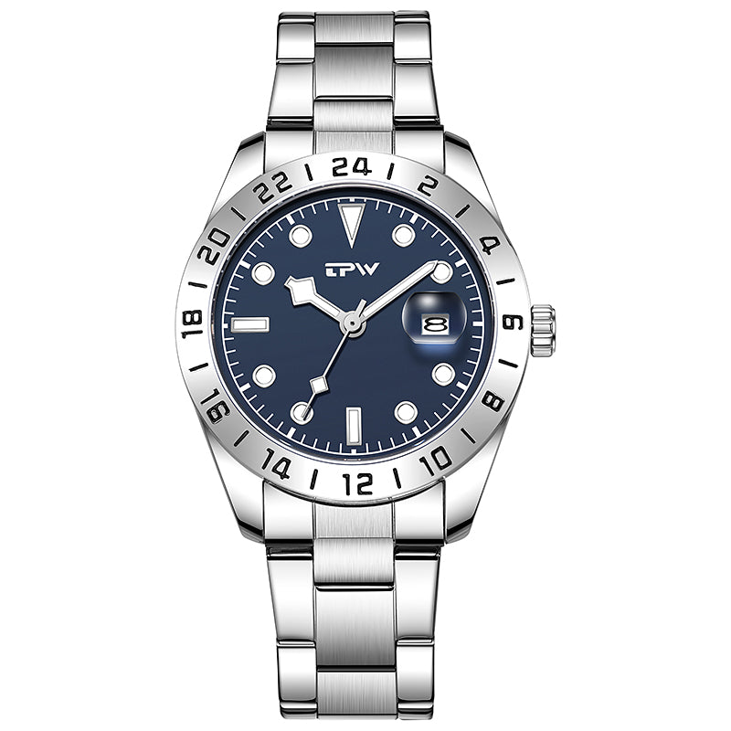 TPW K5019 Luxury Calendar Waterproof Blue Dial Wrist Watch for Men Montre Homme