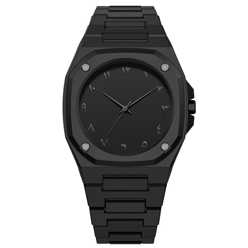 TPW K7030 Casual Arabic Dial Design Black Wrist Quartz Watch for Men W ...