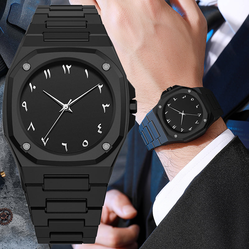 TPW K7030 Casual Arabic Dial Design Black Wrist Quartz Watch for Men Wholesale Wristwatches