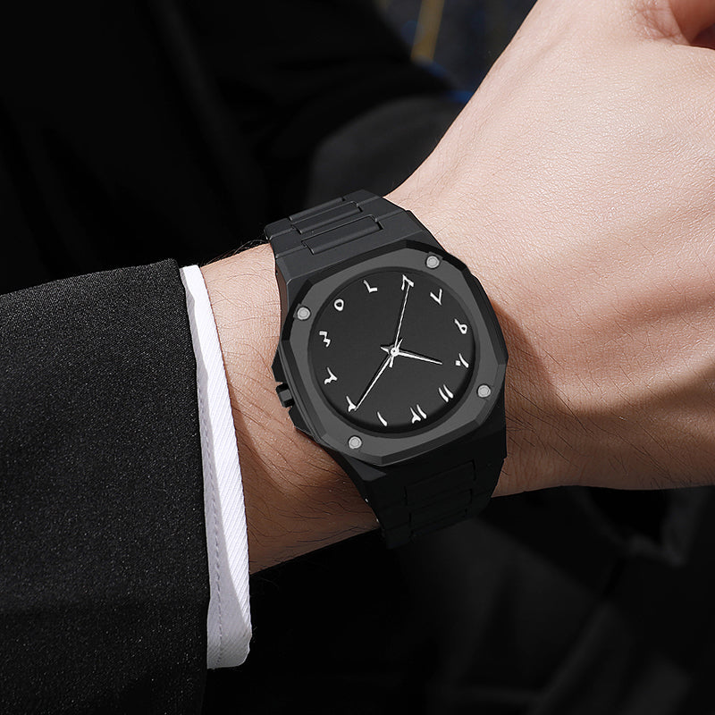 TPW K7030 Casual Arabic Dial Design Black Wrist Quartz Watch for Men Wholesale Wristwatches