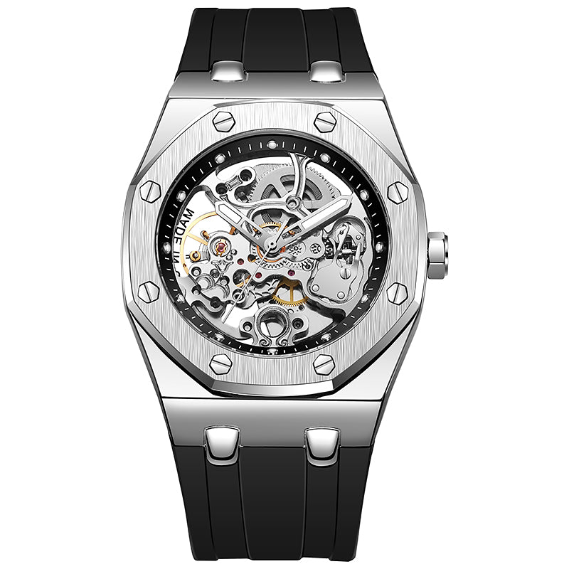 TPW X5004 Luxury Black Skeleton Automatic Mechanical Watch For Men Mechanische Uhren