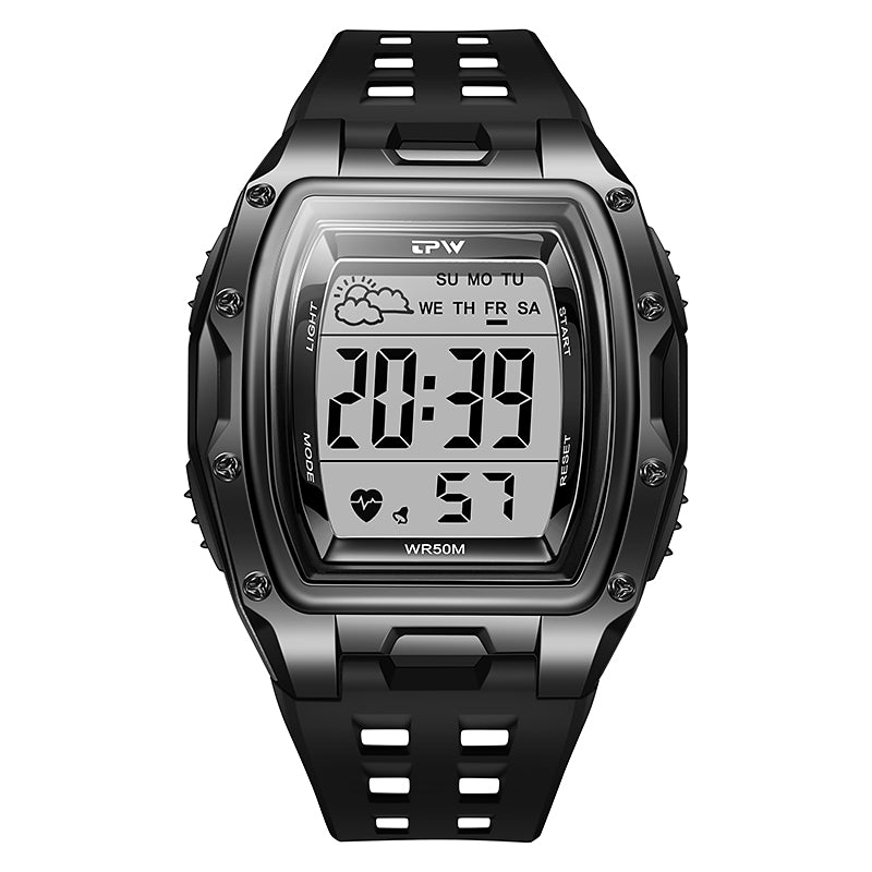 TPW K9055 Fashion Men Tonneau-shaped 50m Waterproof Sport Digital Watches Wholesale
