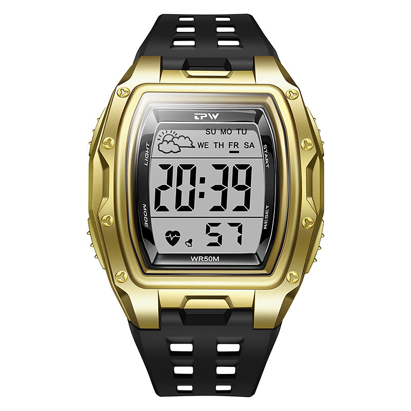 TPW K9055 Fashion Men Tonneau-shaped 50m Waterproof Sport Digital Watches Wholesale