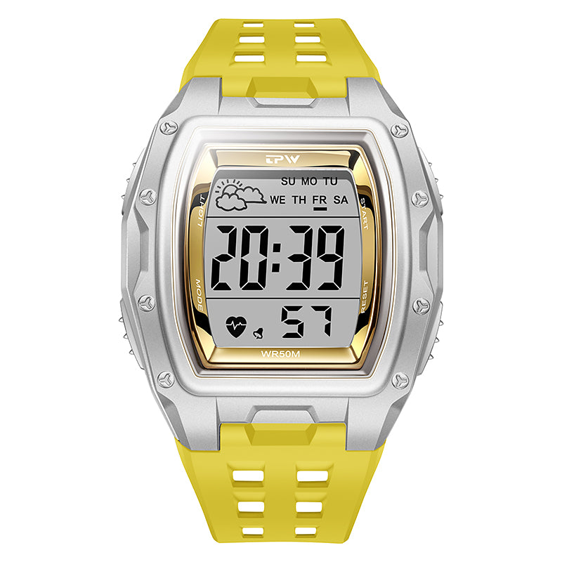 TPW K9055 Fashion Men Tonneau-shaped 50m Waterproof Sport Digital Watches Wholesale