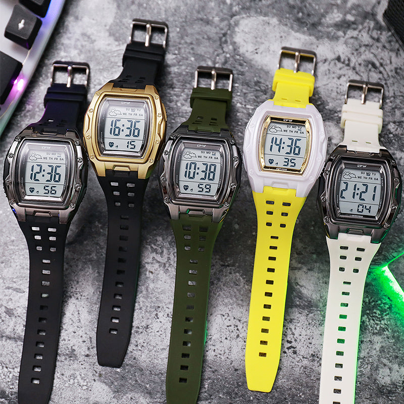 TPW K9055 Fashion Men Tonneau-shaped 50m Waterproof Sport Digital Watches Wholesale