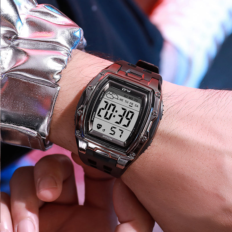 TPW K9055 Fashion Men Tonneau-shaped 50m Waterproof Sport Digital Watches Wholesale