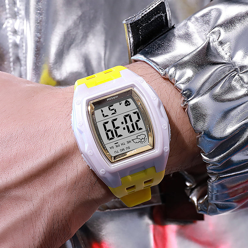 TPW K9055 Fashion Men Tonneau-shaped 50m Waterproof Sport Digital Watches Wholesale