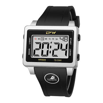 TPW K9046 Trendy Rectangle Golden Case Chronograph Male Relogio Digital Watch for Men