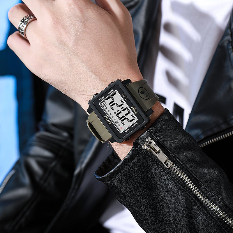 TPW K9046 Trendy Rectangle Golden Case Chronograph Male Relogio Digital Watch for Men