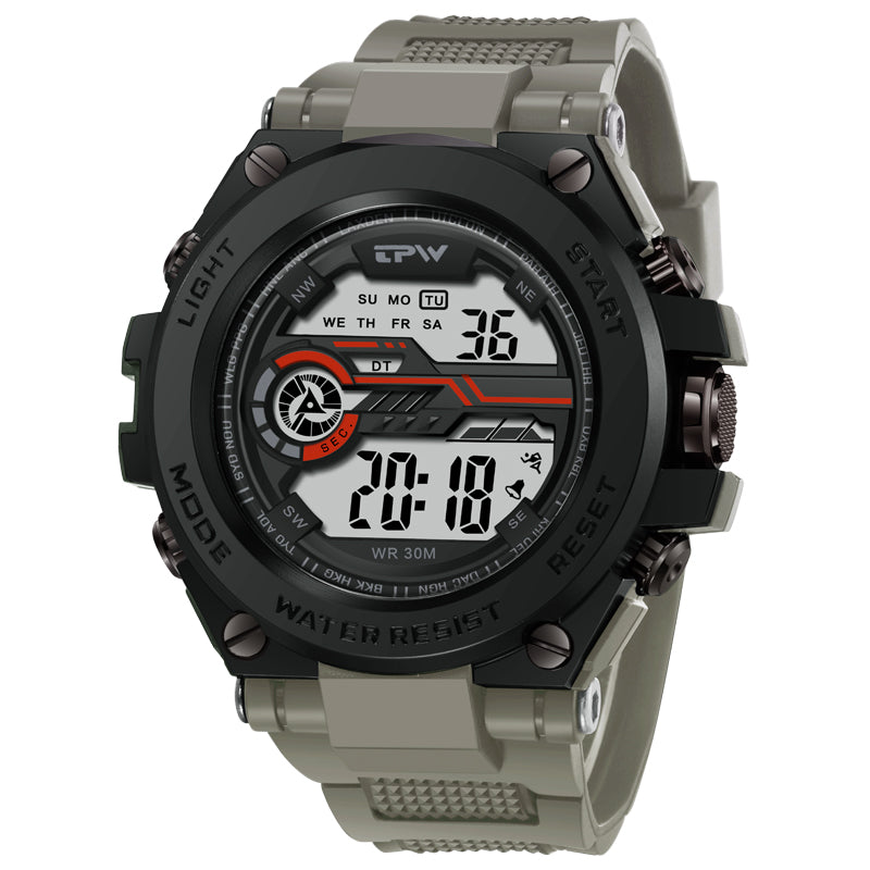 TPW K9050 Men's Retro Sport Wrist Watch Cool Waterproof Digital with Alarm & Stopwatch