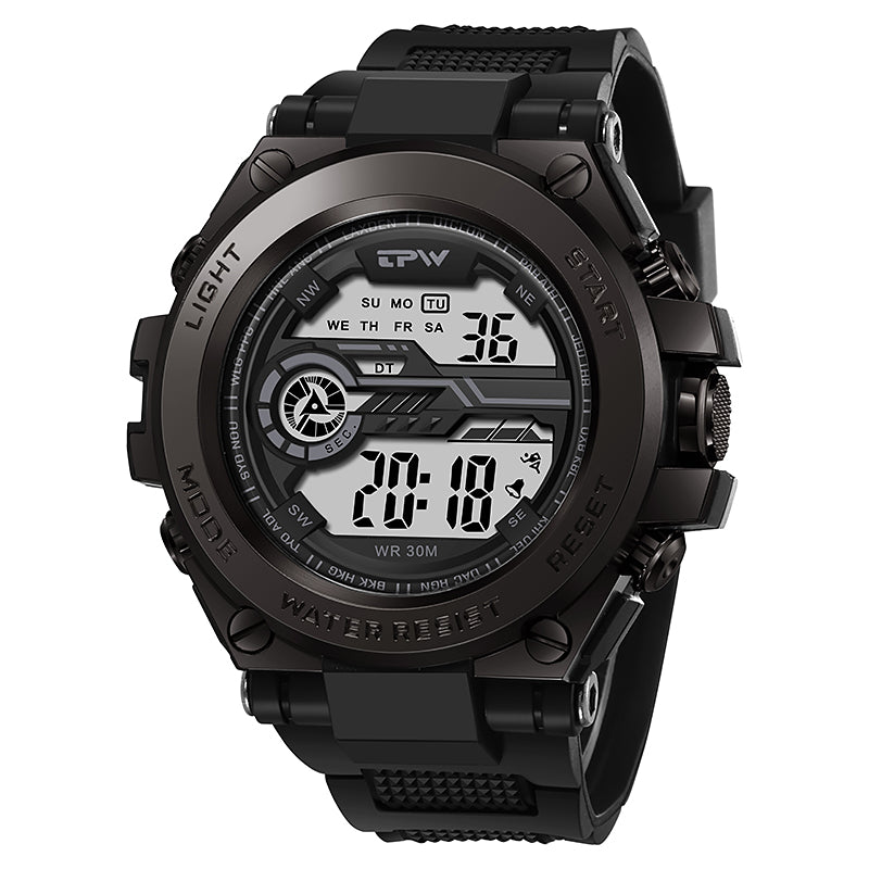 TPW K9050 Men's Retro Sport Wrist Watch Cool Waterproof Digital with Alarm & Stopwatch
