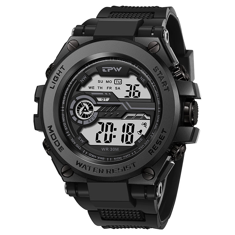 TPW K9050 Men's Retro Sport Wrist Watch Cool Waterproof Digital with Alarm & Stopwatch
