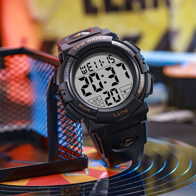 TPW K9047 5 ATM Waterproof Big Designers Sport Digital Watch With Date Calendars