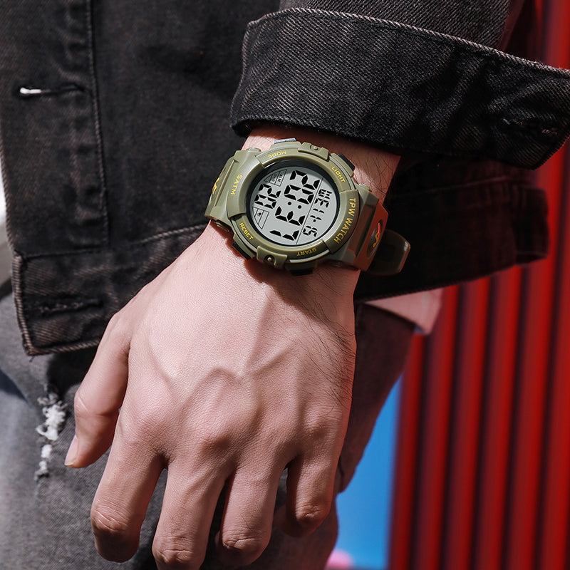 TPW K9047 5 ATM Waterproof Big Designers Sport Digital Watch With Date Calendars