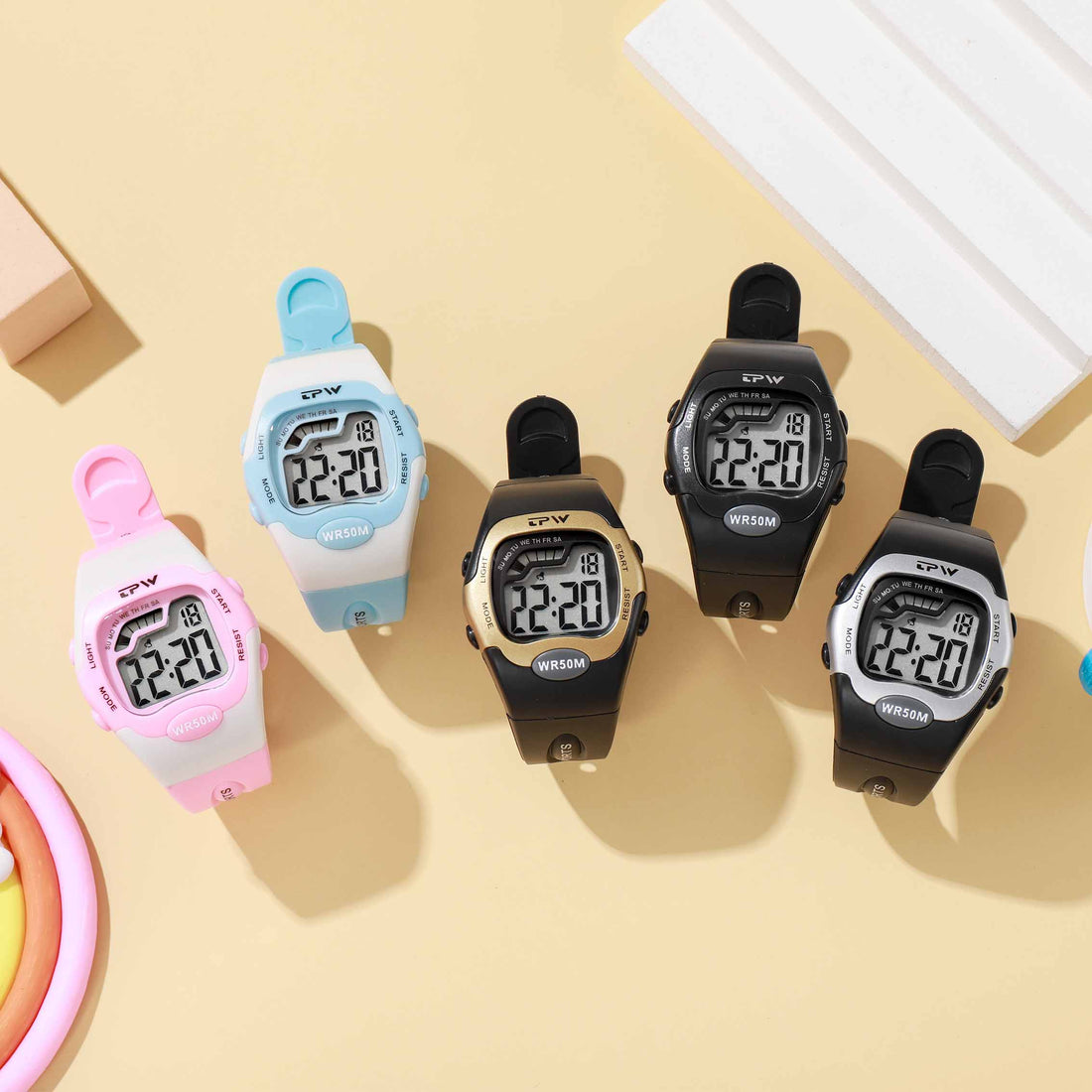TPW K9039 50m Waterproof Sport Kids Watch Digital Wristwatches Relojes Deportivos Digitales