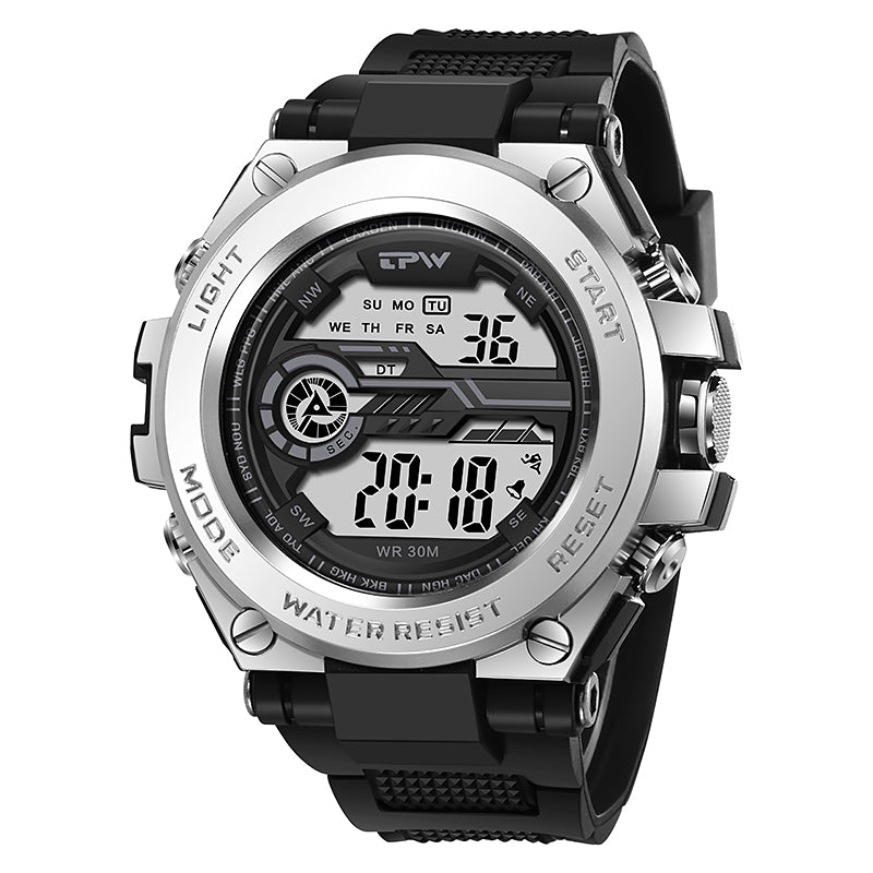 TPW K9050 Men's Retro Sport Wrist Watch Cool Waterproof Digital with Alarm & Stopwatch