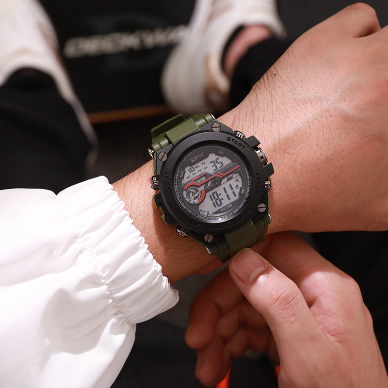 TPW K9050 Men's Retro Sport Wrist Watch Cool Waterproof Digital with Alarm & Stopwatch
