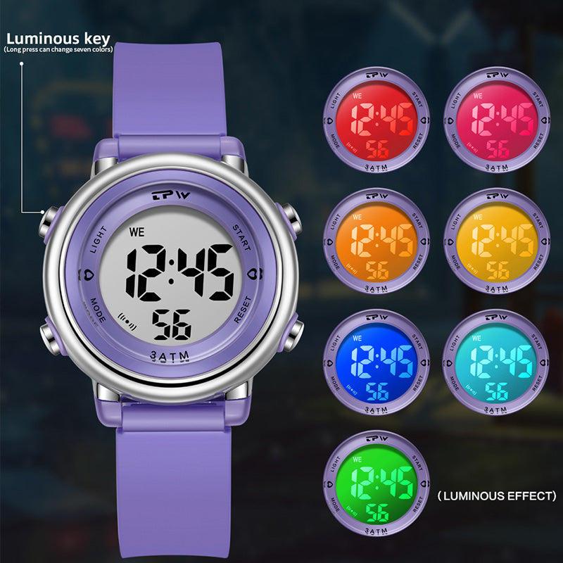 TPW K9034 Fancy Cute Color Led Digital Watch for Girls Boys Wrist Watches Digitales Clock Alarm