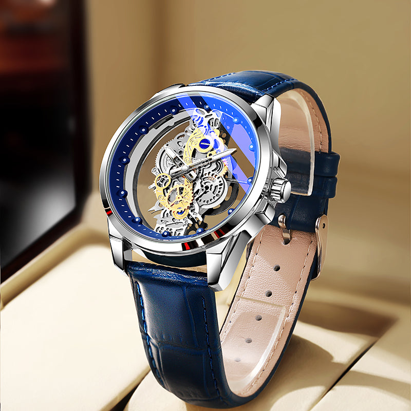TPW K5110 Men Blue Skeleton Design Quartz Wrist Watches Luxury Reloj Hombre
