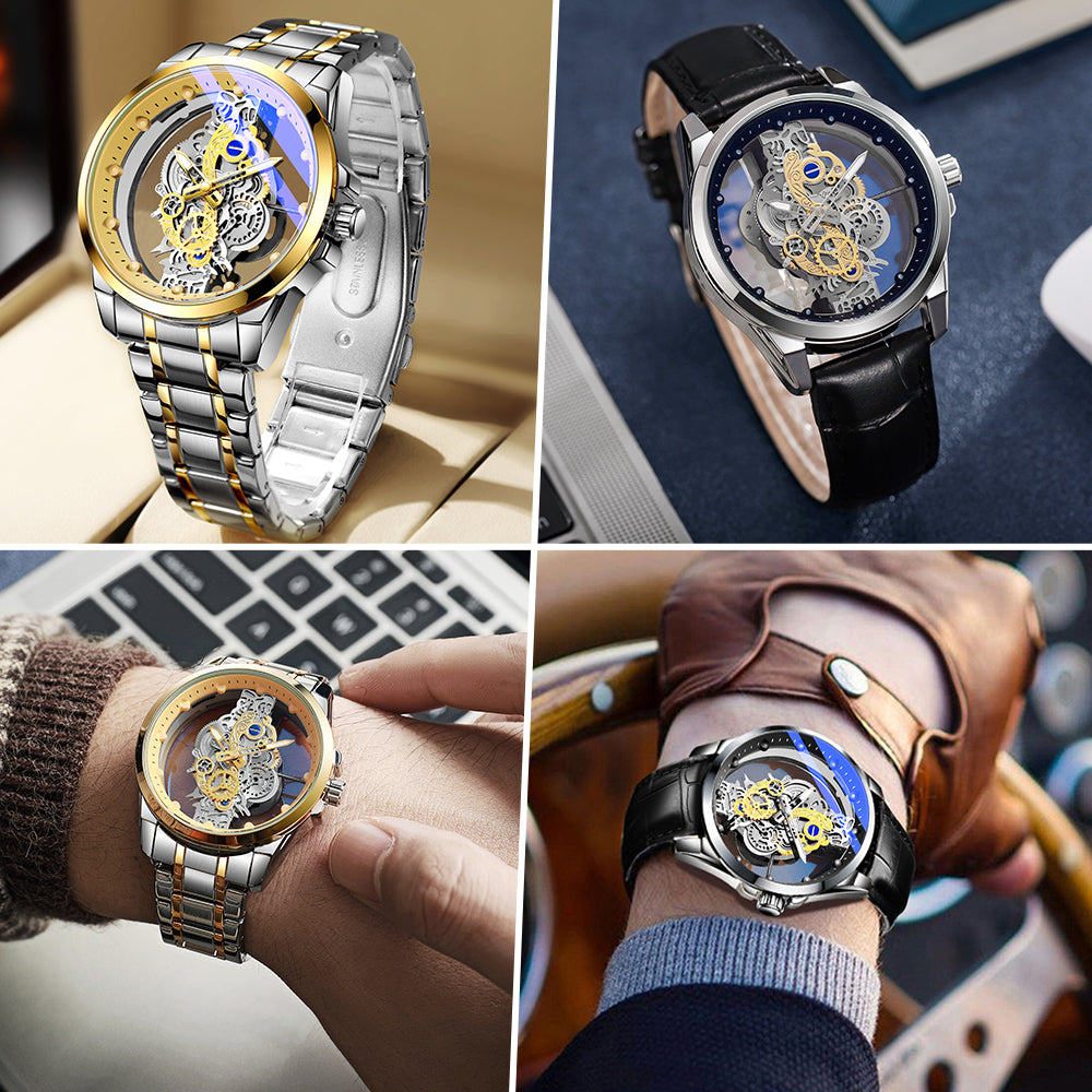TPW K5110 Men Blue Skeleton Design Quartz Wrist Watches Luxury Reloj Hombre