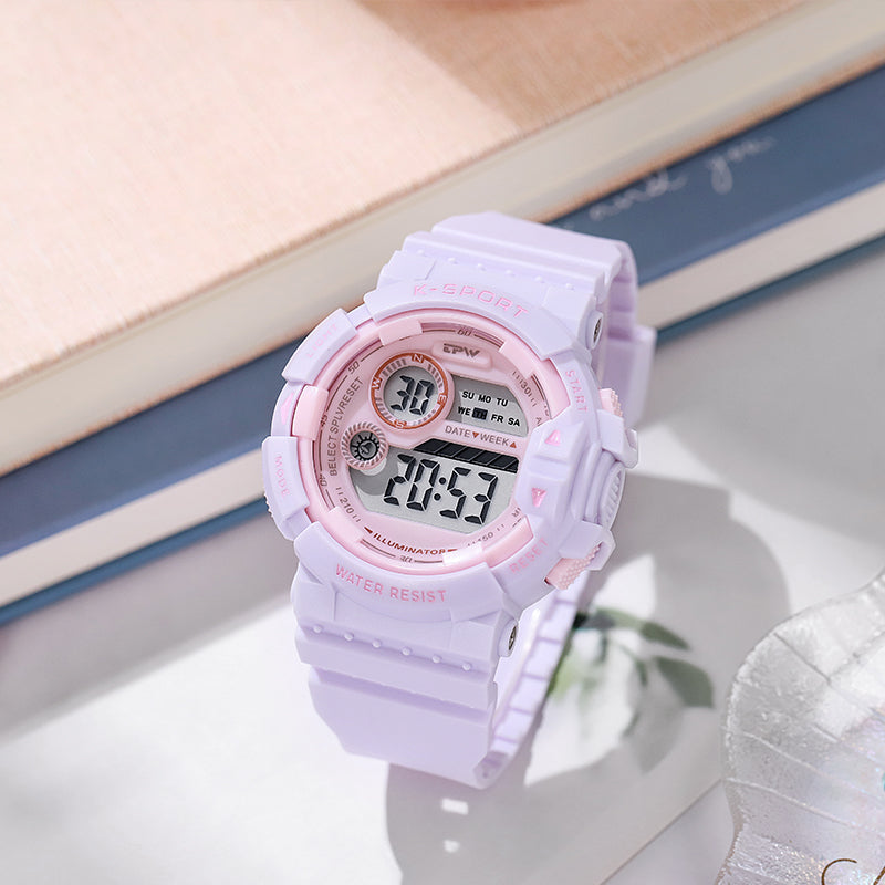 TPW K9038 Lovely Fancy Waterproof Digital Wrist Watches For Girls And Boys Alarm Watch