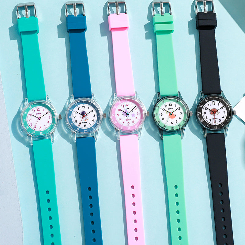 TPW K7023 Astronauts Star Animal Cartoon Design Children Students Silicone Wrist Quartz Watch