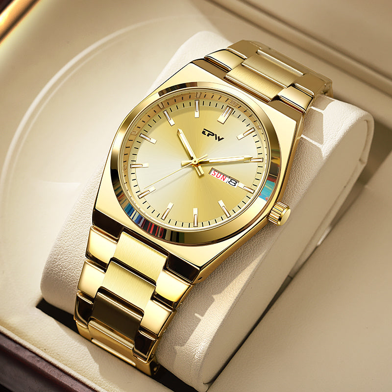 TPW K5128 Luxury Calendar Luminous Analog Quartz Watch for men Wristwatches