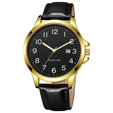 TPW K3112 Casual Black Arabic Calendar PU Leather Watch for Men Wholesale Relojes Hombre
