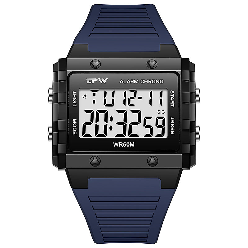 TPW K9064 Cool Fashion 5ATM Waterproof Calendar Week Athletic Digital Watches for Men