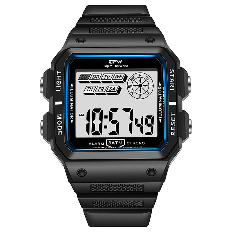 TPW K9013 Fashion Waterproof Relogio Reloj Led Sport Chronograph Digital Watch for Men