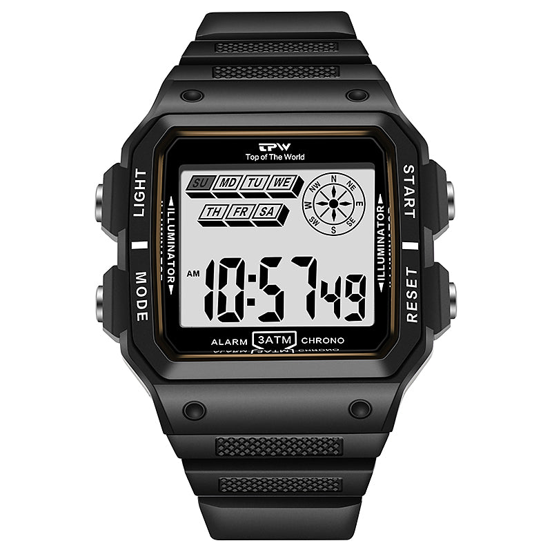TPW K9013 Fashion Waterproof Relogio Reloj Led Sport Chronograph Digital Watch for Men