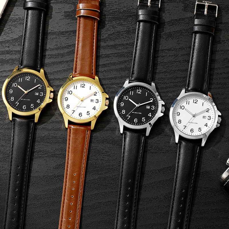 TPW K3112 Casual Black Arabic Calendar PU Leather Watch for Men Wholesale Relojes Hombre