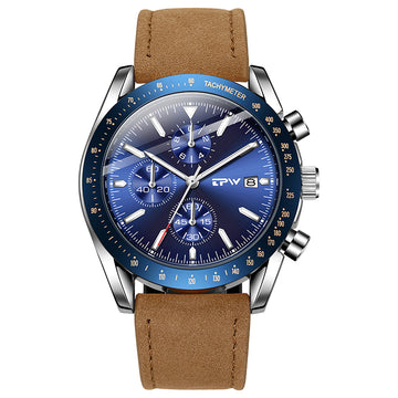 TPW K5201 Business Wristwatch Male Calendar Genuine Leather Luxury Watches For Men