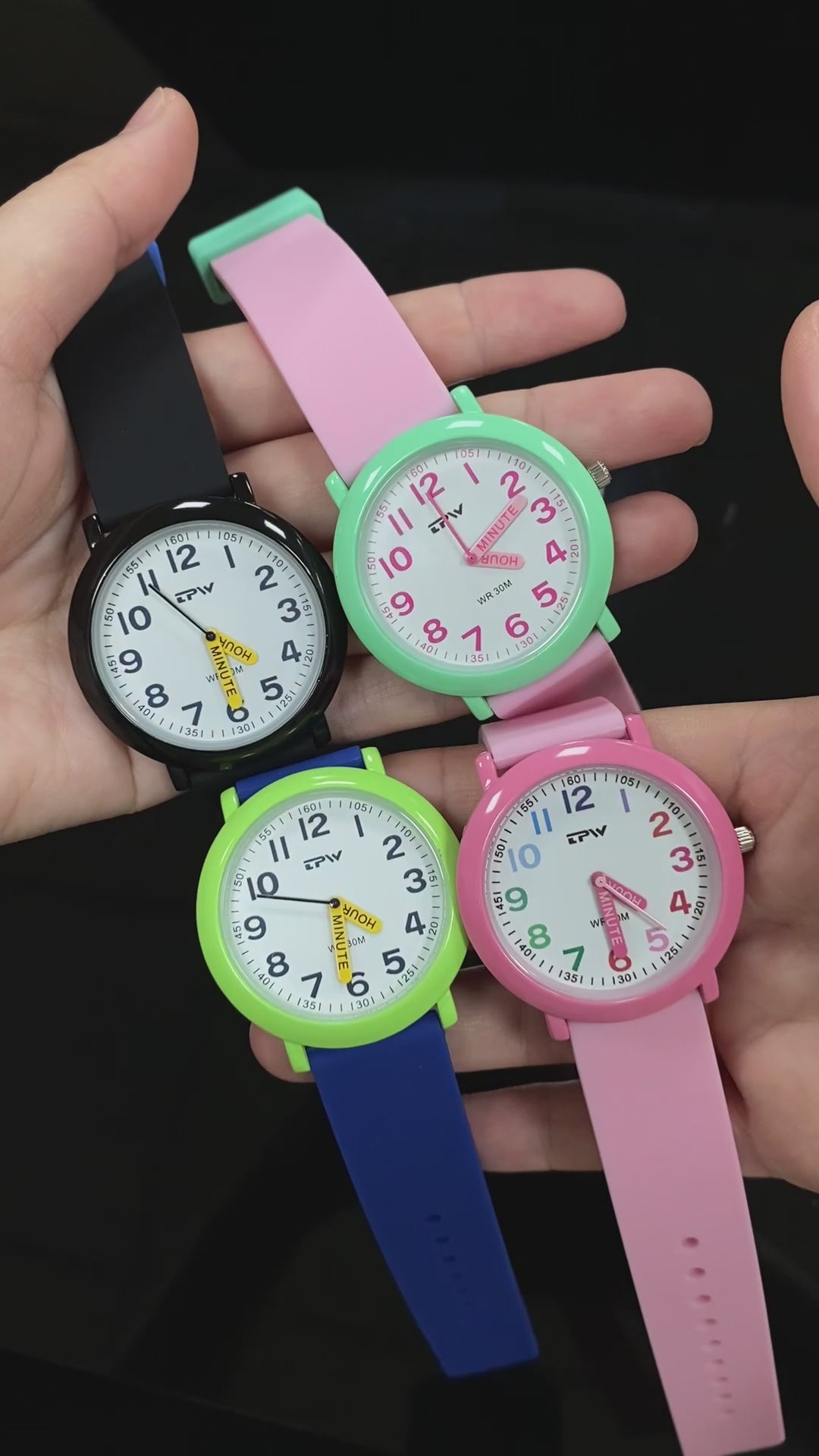 TPW K7021 38mm Fashion Pink Kids Design Soft Silicone Wrist Watch Children