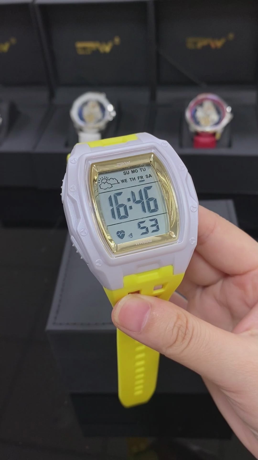 TPW K9055 Fashion Men Tonneau-shaped 50m Waterproof Sport Digital Watches Wholesale