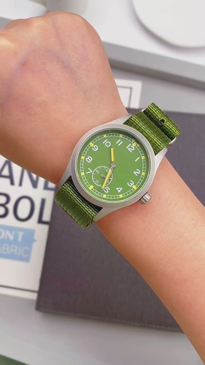 TPW K7117 Men's Outdoor Field Watch 38mm Big Numeral Luminous Dial Sub-Dial Sandblasted