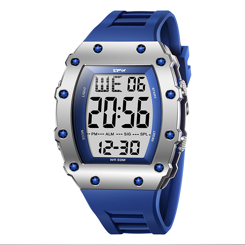 TPW K9058 Men Tonneau-shape Waterproof Square Digital Watch Relojes Digitales
