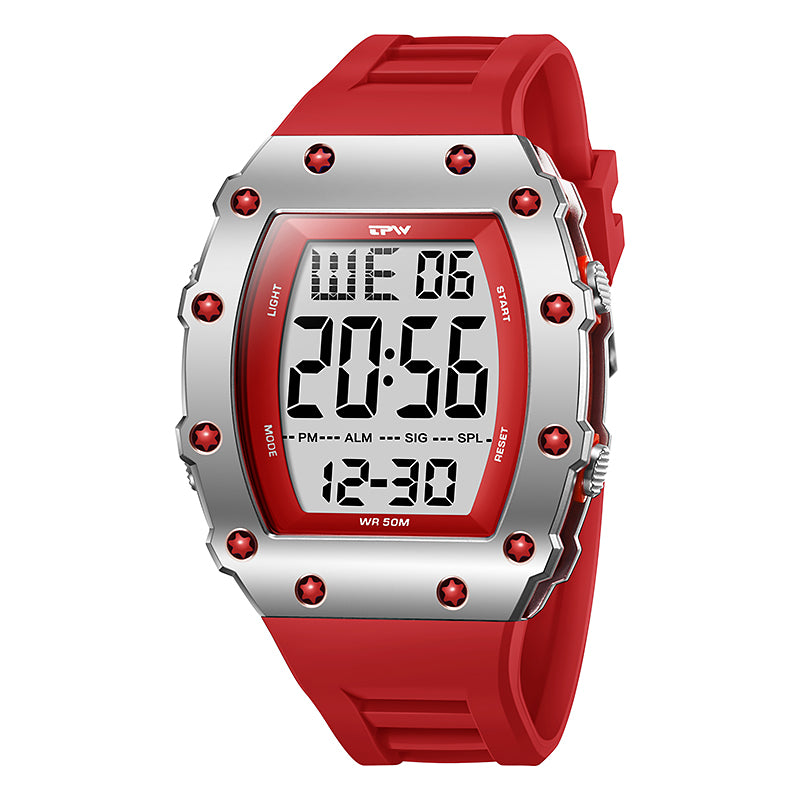 TPW K9058 Men Tonneau-shape Waterproof Square Digital Watch Relojes Digitales