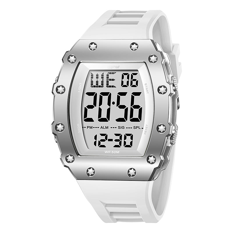TPW K9058 Men Tonneau-shape Waterproof Square Digital Watch Relojes Digitales