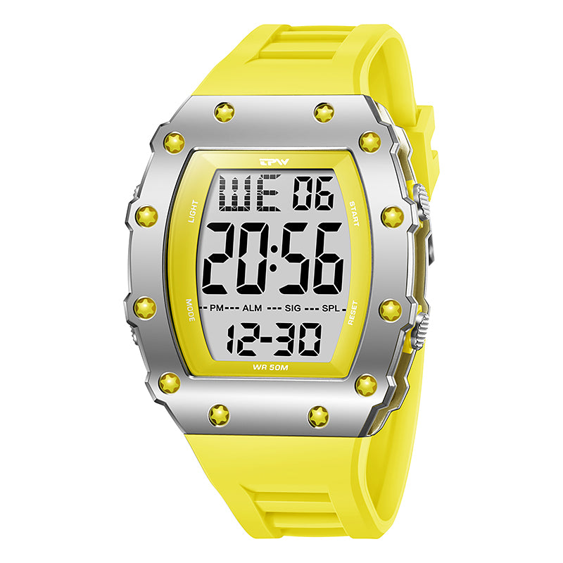 TPW K9058 Men Tonneau-shape Waterproof Square Digital Watch Relojes Digitales