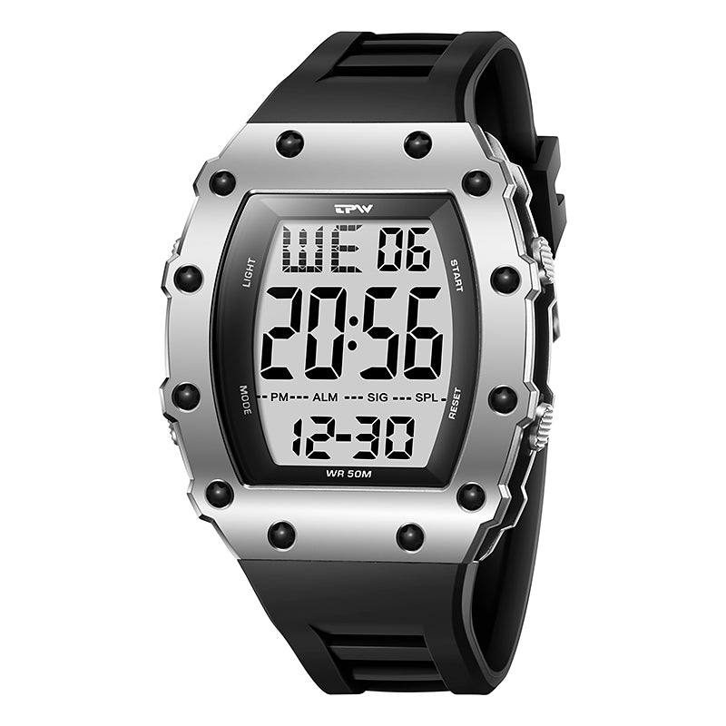 TPW K9058 Men Tonneau-shape Waterproof Square Digital Watch Relojes Digitales