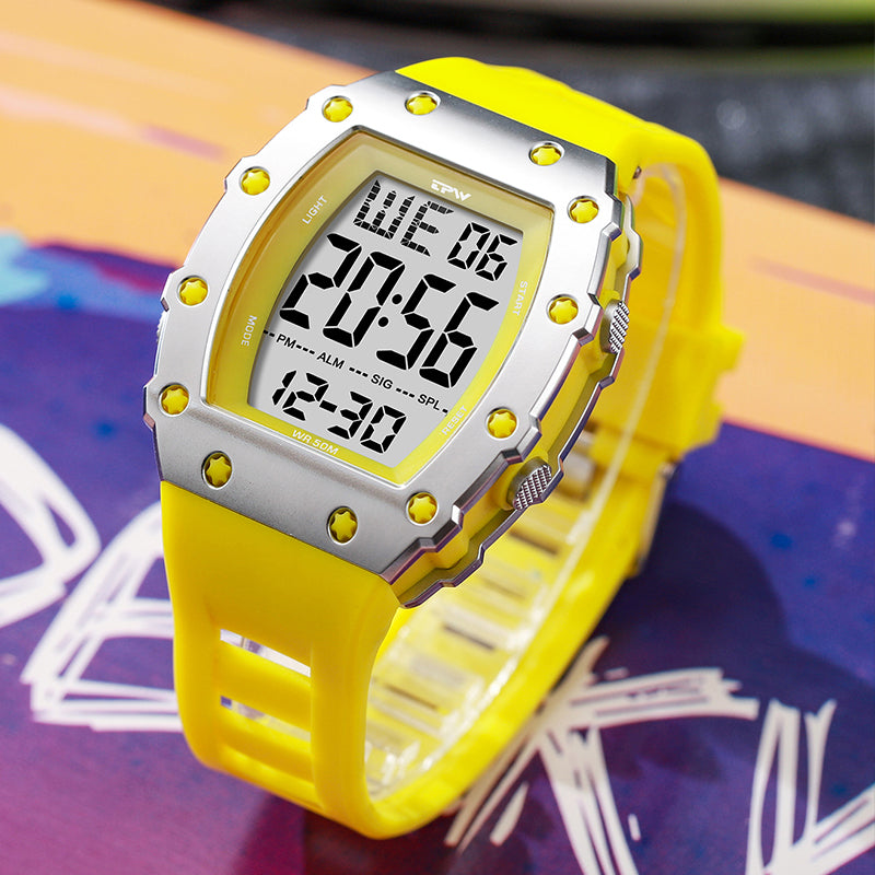 TPW K9058 Men Tonneau-shape Waterproof Square Digital Watch Relojes Digitales
