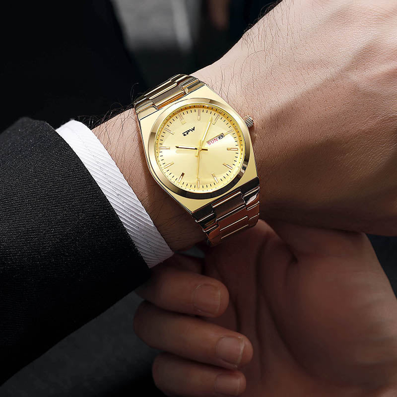 TPW K5128 Luxury Calendar Luminous Analog Quartz Watch for men Wristwatches